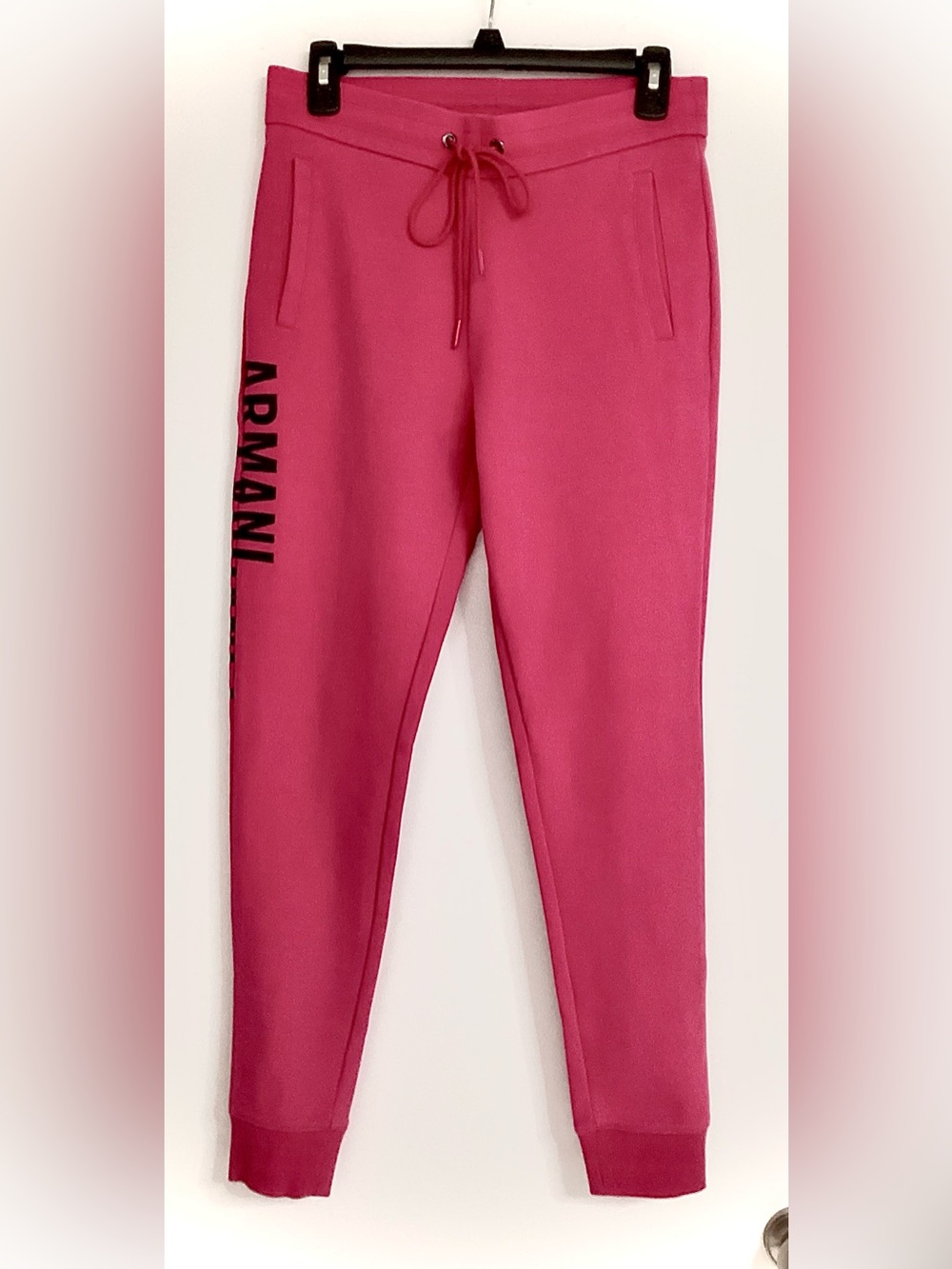 Armani Exchange Fuchsia Drawstring Joggers with Side Logo